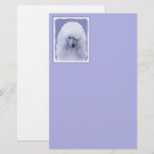 スタンダードプードル絵画ホワイトの – オリジナルドッグアート 便箋 (正面/裏面)