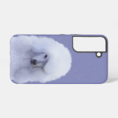 スタンダードプードル絵画ホワイトの – オリジナルドッグアート SAMSUNG GALAXYケース (裏面横)