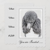 スタンダードプードル ブラックパーティ ペイント - 犬のアート 招待状 (正面/裏面)