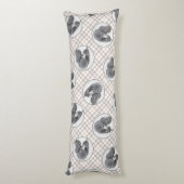 スタンダードポ絵を描ードルズパート白黒ドッグアート ボディピロー (裏面 (縦))