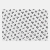 スタンダードポ絵を描ードルズパート白黒ドッグアート ラッピングペーパーシート (正面)