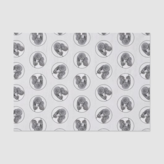 スタンダードポ絵を描ードルズパート白黒ドッグアート 薄葉紙 (正面)