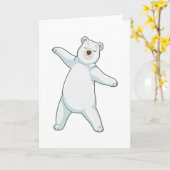 スタンディングのヨガフィットネスでポーラーベア カード (黄色い花)