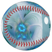 スタンディングオベーション抽象芸術ブルーフラクタルアート名 ソフトボール (正面左)