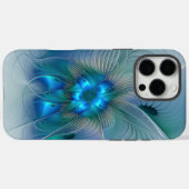 スタンディングオベーション、抽象的なブルーターコイズフラクタル Case-Mate iPhoneケース (裏面 (横))
