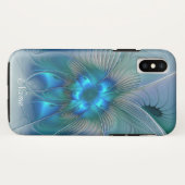 スタンディングオベーション、抽象的なブルーフラクタルアート名 Case-Mate iPhoneケース (裏面(横))