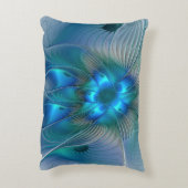スタンディングオベーション、抽象芸術ブルーターコイズフラクタル アクセントクッション (裏面(縦))