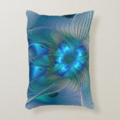 スタンディングオベーション、抽象芸術ブルーターコイズフラクタル アクセントクッション (正面(垂直))