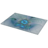 スタンディングオベーション、抽象芸術ブルーターコイズフラクタル カッティングボード (角)