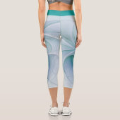 スタンディングオベーション、抽象芸術ブルーターコイズフラクタル カプリレギンス (裏面)