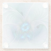 スタンディングオベーション、抽象芸術ブルーターコイズフラクタル ガラスコースター (裏面)