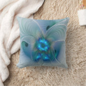 スタンディングオベーション、抽象芸術ブルーターコイズフラクタル クッション (ブランケット)