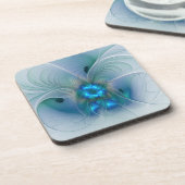 スタンディングオベーション、抽象芸術ブルーターコイズフラクタル コースター (左側)