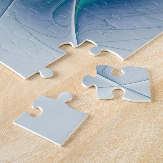 スタンディングオベーション、抽象芸術ブルーターコイズフラクタル ジグソーパズル (側面)