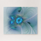 スタンディングオベーション、抽象芸術ブルーターコイズフラクタル ジグソーパズル (横)