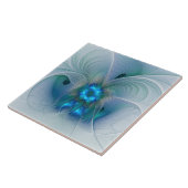 スタンディングオベーション、抽象芸術ブルーターコイズフラクタル タイル (側面)