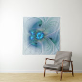 スタンディングオベーション、抽象芸術ブルーターコイズフラクタル タペストリー (インサイチュ(横))