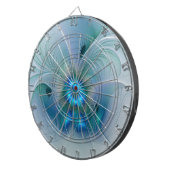 スタンディングオベーション、抽象芸術ブルーターコイズフラクタル ダーツボード (正面右)