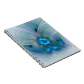 スタンディングオベーション、抽象芸術ブルーターコイズフラクタル ノートブック (右側)