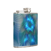 スタンディングオベーション、抽象芸術ブルーターコイズフラクタル フラスク (右)