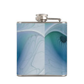 スタンディングオベーション、抽象芸術ブルーターコイズフラクタル フラスク (裏面)