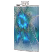 スタンディングオベーション、抽象芸術ブルーターコイズフラクタル フラスク (左)