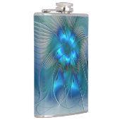 スタンディングオベーション、抽象芸術ブルーターコイズフラクタル フラスク (右)
