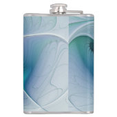 スタンディングオベーション、抽象芸術ブルーターコイズフラクタル フラスク (裏面)