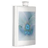 スタンディングオベーション、抽象芸術ブルーターコイズフラクタル フラスク (右)