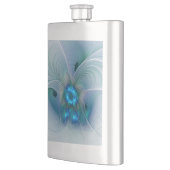 スタンディングオベーション、抽象芸術ブルーターコイズフラクタル フラスク (左)