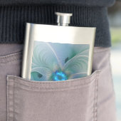 スタンディングオベーション、抽象芸術ブルーターコイズフラクタル フラスク (インサイチュ)