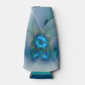 スタンディングオベーション、抽象芸術ブルーターコイズフラクタル ボトルクーラー (正面)