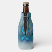 スタンディングオベーション、抽象芸術ブルーターコイズフラクタル ボトルクーラー (ボトル裏面)