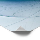 スタンディングオベーション、抽象芸術ブルーターコイズフラクタル ポスター (角)