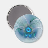 スタンディングオベーション、抽象芸術ブルーターコイズフラクタル マグネット (正面/裏面)