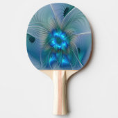 スタンディングオベーション、抽象芸術ブルーターコイズフラクタル 卓球ラケット (正面)