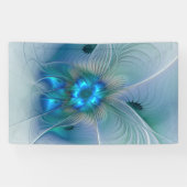 スタンディングオベーション、抽象芸術ブルーターコイズフラクタル 横断幕 (横)