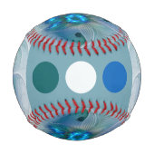 スタンディングオベーション、抽象芸術ブルーターコイズフラクタル 野球ボール (裏面)