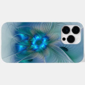 スタンディングオベーション、抽象芸術ブルーターコイズフラクタル Case-Mate iPhoneケース (裏面 (横))