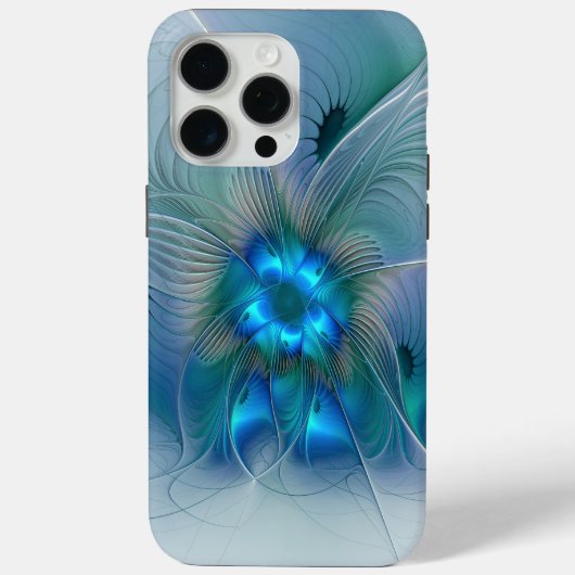 スタンディングオベーション、抽象芸術ブルーターコイズフラクタル Case-Mate iPhoneケース (裏面)