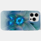 スタンディングオベーション、抽象芸術ブルーターコイズフラクタル Case-Mate iPhoneケース (裏面 (横))