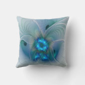 スタンディングオベーション、抽象芸術ブルーフラクタルアート名 クッション (裏面)