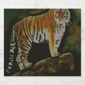 スタンディングタイガーサファリ動物アート ビールラベル (シングルラベル)