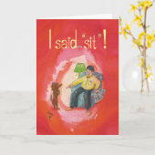 スタンディングダッシュおもしろいント – グリーティングカード (黄色い花)