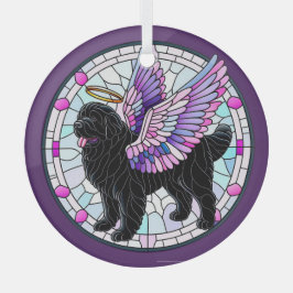 スタンディングニューファンドランドエンジェルドッグオーナメント ガラスオーナメント