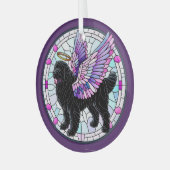 スタンディングニューファンドランドエンジェルドッグオーナメント ガラスオーナメント (正面左)