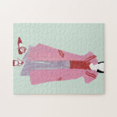 スタンディングファッション姿 – オーバーサイズジャケット ジグソーパズル (横)