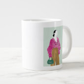 スタンディングファッション姿-水玉模様トップ ジャンボコーヒーマグカップ (正面右)