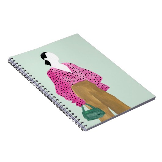 スタンディングファッション姿-水玉模様トップ ノートブック (右側)