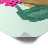 スタンディングファッション姿-水玉模様トップ ポスター (角)